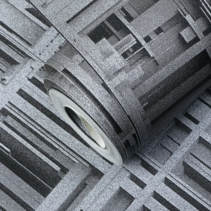 Настенная бумага vinilos pared Post Modern металлик 3D домашний декор черная серая настенная