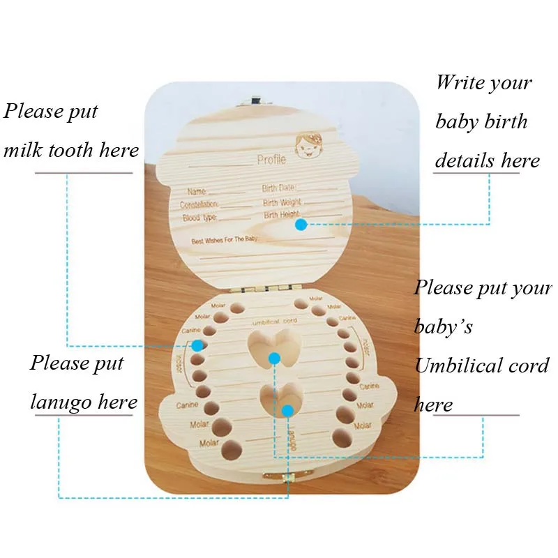 HUNYOO новая деревянная коробка для зубов детская хранения детского молока|Коробки