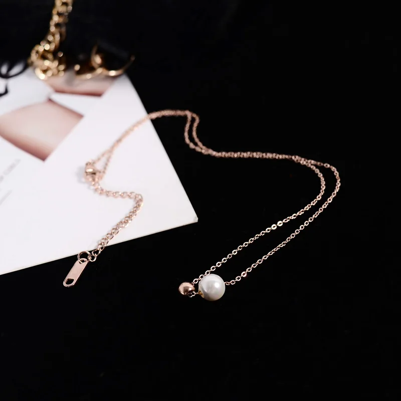 Женское колье с подвеской YUN RUO элегантное ожерелье цвета розового золота из титановой стали ювелирное