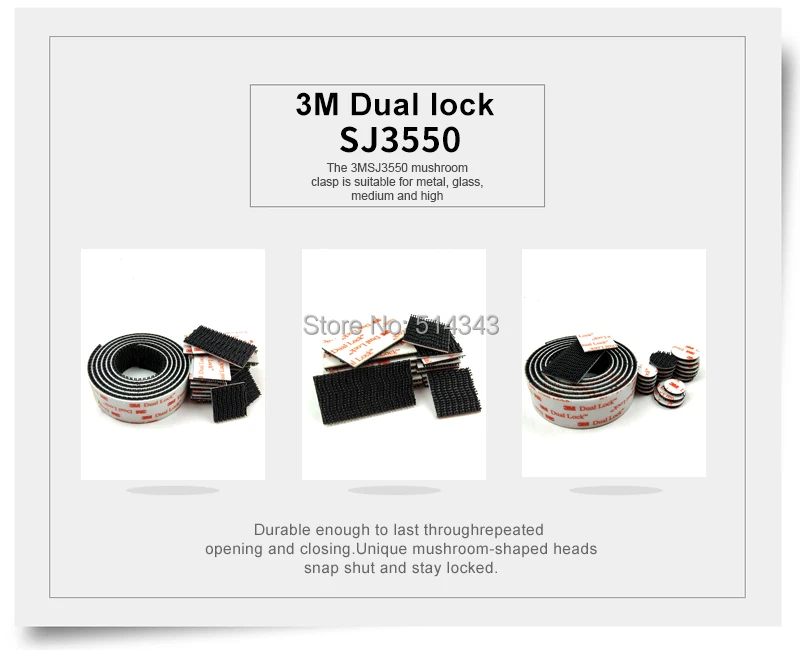 3 м SJ3550 dual lock лента черный закрывающимися крепежа клейкие точки, стебель, плотность 250
