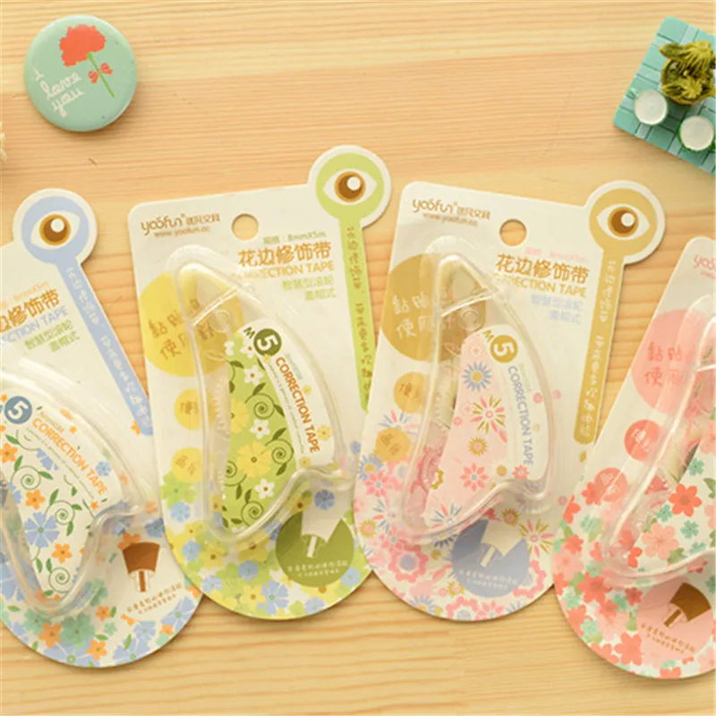 Free Shipping 1pcs Creative Sweet Little Flowers Decorative Correction Tape Stickers for Kids Gift 4 Color | Игрушки и хобби