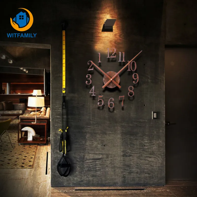 DIY цифры ретро настенные часы для гостиной большие цифровые самоклеющиеся