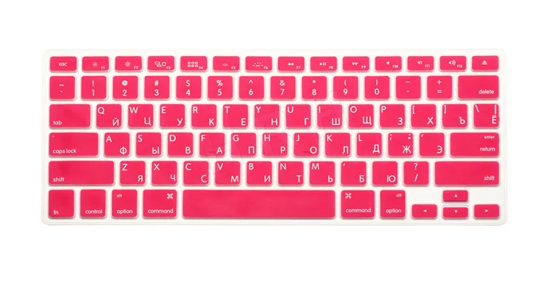 Pink HRH тонкая защитная пленка для клавиатуры США и России для Macbook Air Pro retina 1" 15" 1" чехол для ноутбука Mac book 13 15 гелевый Чехол - Цвет: Pink