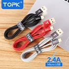 TOPK AN01 ультра прочный нейлоновый плетеный провод металлический штекер для синхронизации данных и зарядки Micro USB кабель для samsung Xiaomi huawei htc