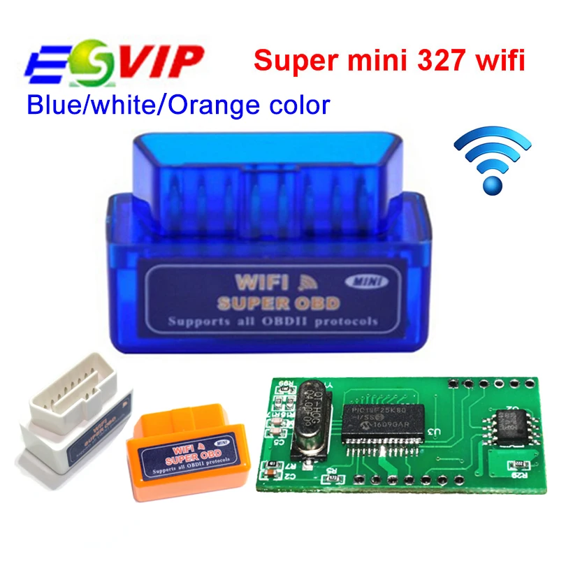 50 шт./супер мини Wifi ELM327 ElM 327 V1.5 OBD 2 II автомобильный диагностический инструмент OBD2