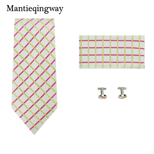 080 Mantieqingway мужской галстук-платок запонки набор для свадьбы Пейсли полиэстер галстуки карманные квадратные полотенце для сундуков запонки - Цвет: 080