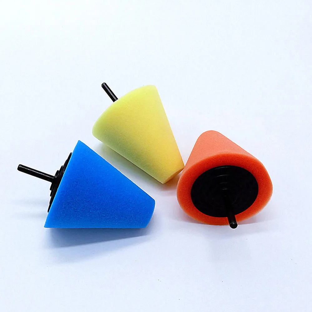 Wheel Hub Polish Buffing Shank Polishing Sponge Cone Metal Foam Pad Car 6MM