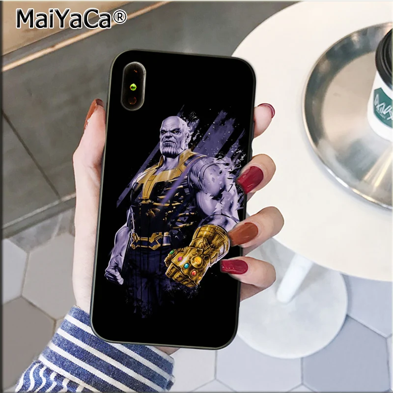 1 MaiYaCa Marvel Thanos Infinity мягкий резиновый чехол для телефона iPhone 8 7 6 6S Plus 5 5S SE XR X XS MAX Coque Shell - Цвет: 1