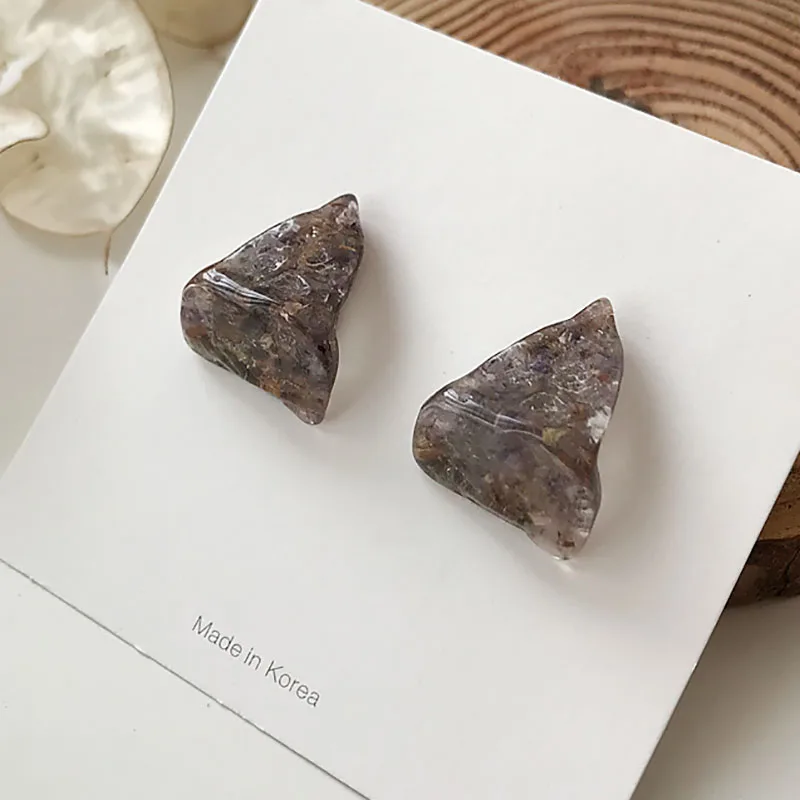 Корейская летняя крутая серьга полимерные акриловые прозрачные большие серьги