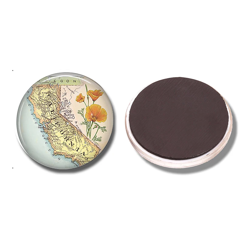 Магнит на холодильник 30 мм карта штата Калифорния Сакраменто стеклянный купол