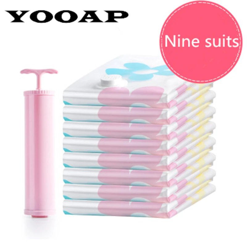 

YOOAP Thick Cotton Quilt Clothes Vacuum Compression Bag Vacuum Bag Storage Bag 4 Extra Large 4 Medium Plus Hand Pump