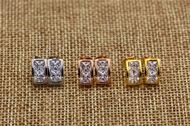 Женские серьги для пирсинга Martick Серьги серебряного цвета с квадратными