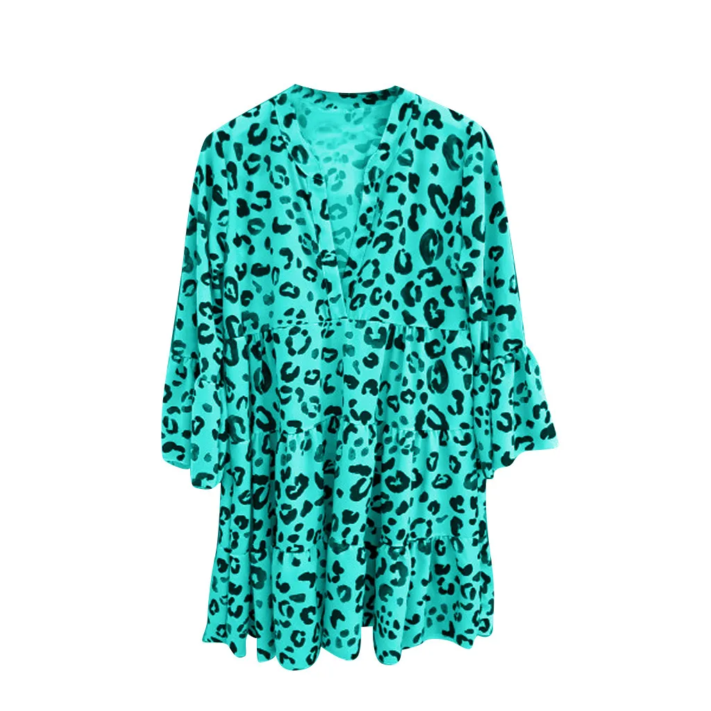 Женское шифоновое платье с V образным вырезом винтажная мода три четверти