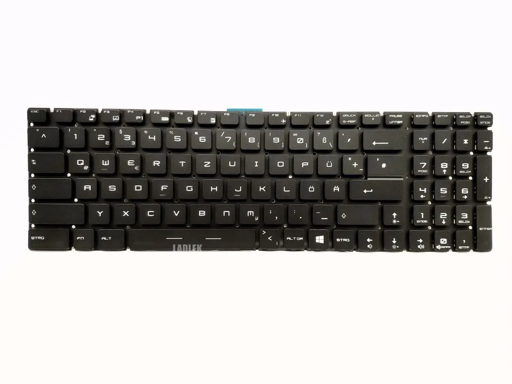Клавиатура с немецкой подсветкой для MSI Gaming GP72M 7RDX Leopard/GP72M 7REX Leopard Pro|Клавиатуры