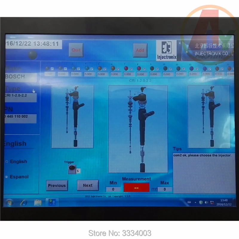 Стандартный ремонт системы измерения инжектора с сенсорным экраном вместо