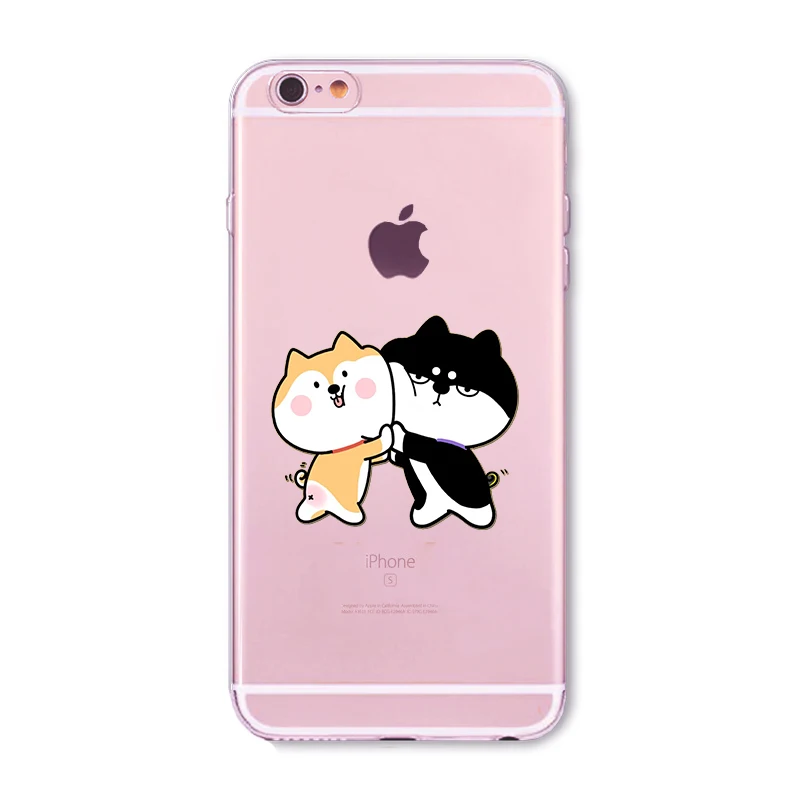 Чехлы для телефонов Husky iphone 6 S 7 Plus 5 5S SE тонкий мягкий симпатичный из ТПУ смайлик