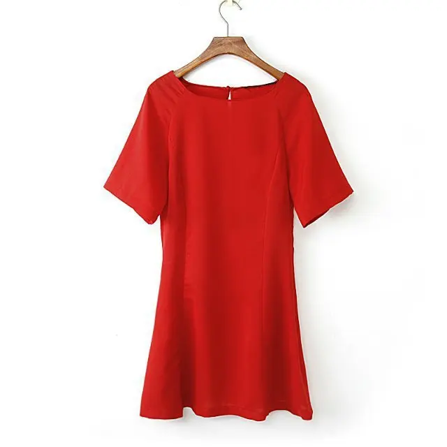 A132 spring new short-sleeved solid color behind Naked Ladies Dresses | Женская одежда