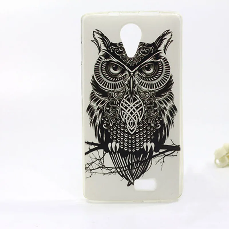 For Tele2 Mini Cases Soft Tpu Back Cover Phone Case 4.0 Inch Sheer Tiger Owl Wolf DIY Painted Bags | Мобильные телефоны и