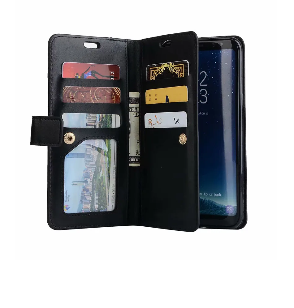 S8 Plus чехол для Funda samsung S8 кошелек Роскошный чехол для телефона Hoesje samsung Galaxy S8 Plus чехол кожаный чехол 9 карт флип-чехол Сумки S8