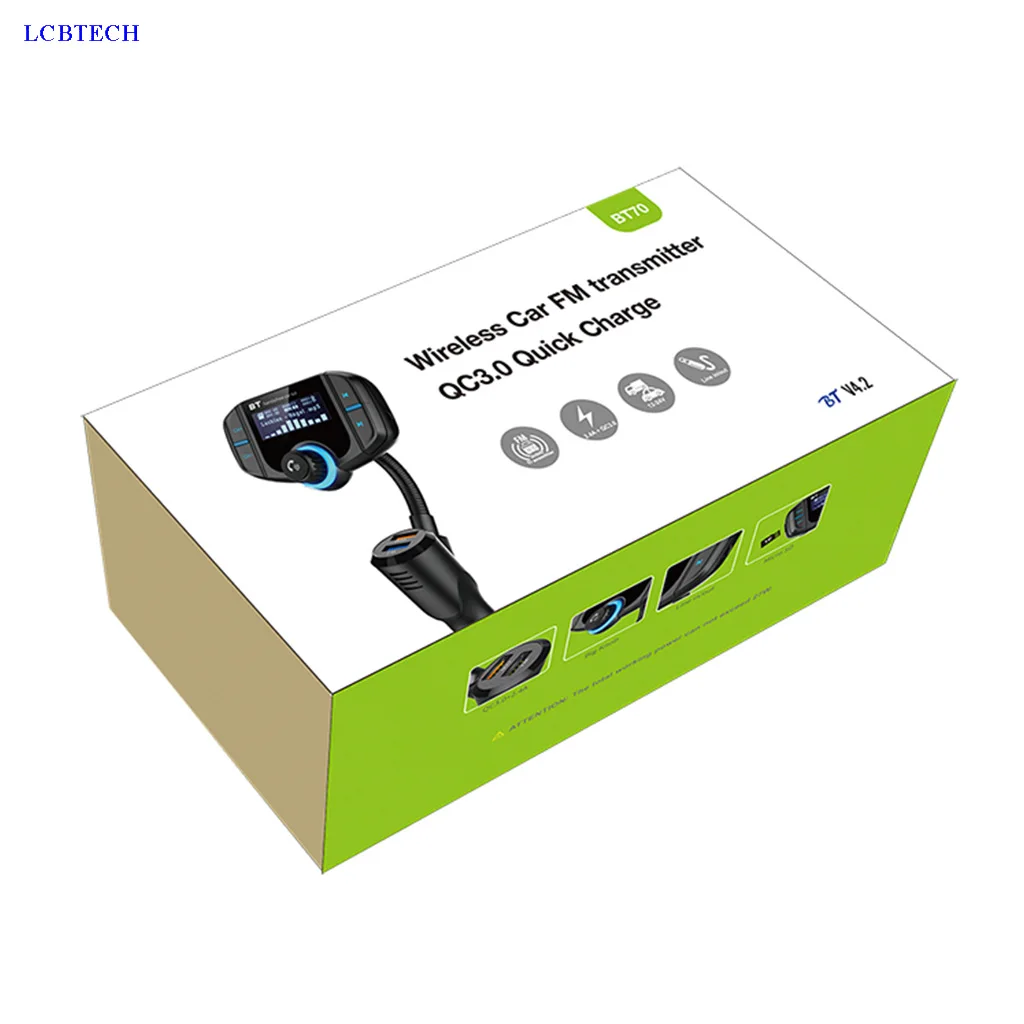 Автомобильный FM-трансмиттер с Bluetooth громкой связью mp3-плеер быстрым USB-зарядным