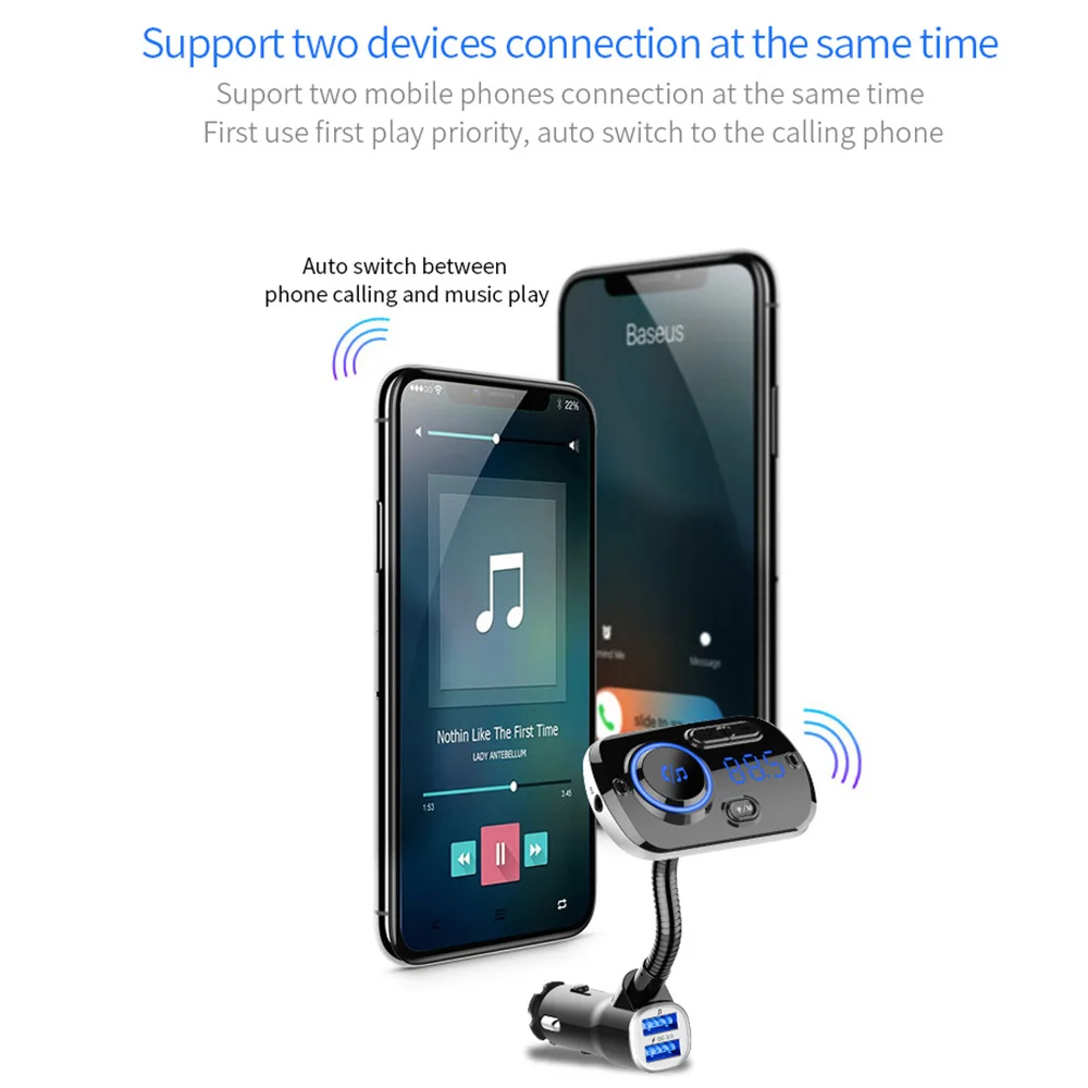 FM передатчик модулятор Aux Bluetooth 5 0 автомобильный комплект громкой связи QC3.0