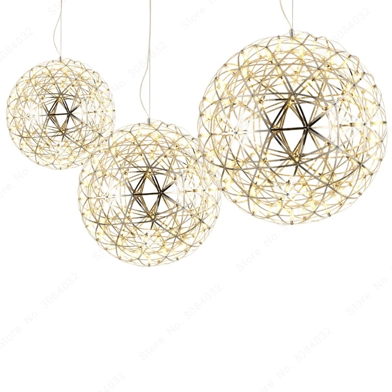 BDBQBL Spark Ball LED Pendant Lamp Stainless Steel Firework Light Modern Brief Restaurant Hotel Lighting Hanglamp | Освещение