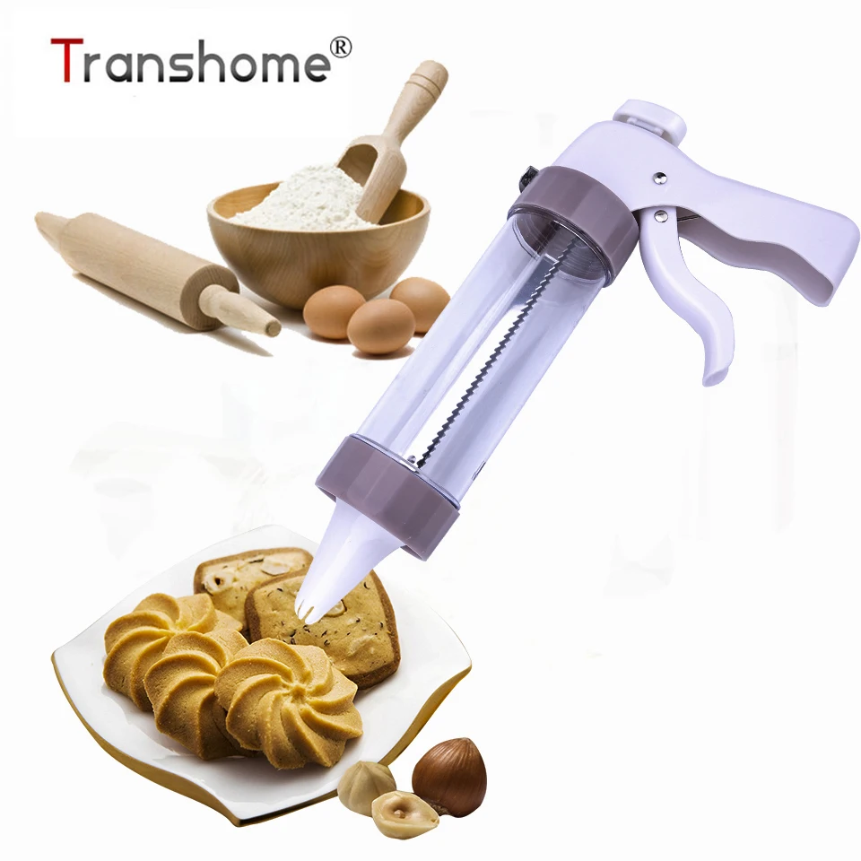 

Transhome Cookie Press Set/Kit Gun Cake Decoration Icing Sets 13 Press Molds &6 Pastry Piping Nozzles Cookie Tool Biscuit Maker