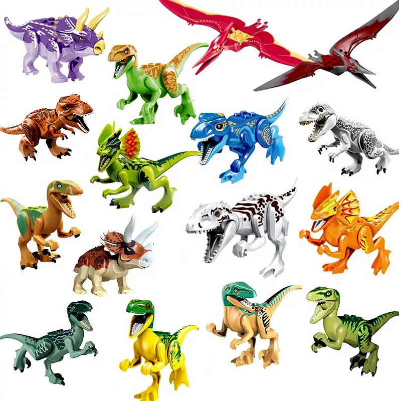 Legoing Динозавры юрского периода Tyrannosaurus Rex Pterosauria Triceratops строительные блоки игрушки