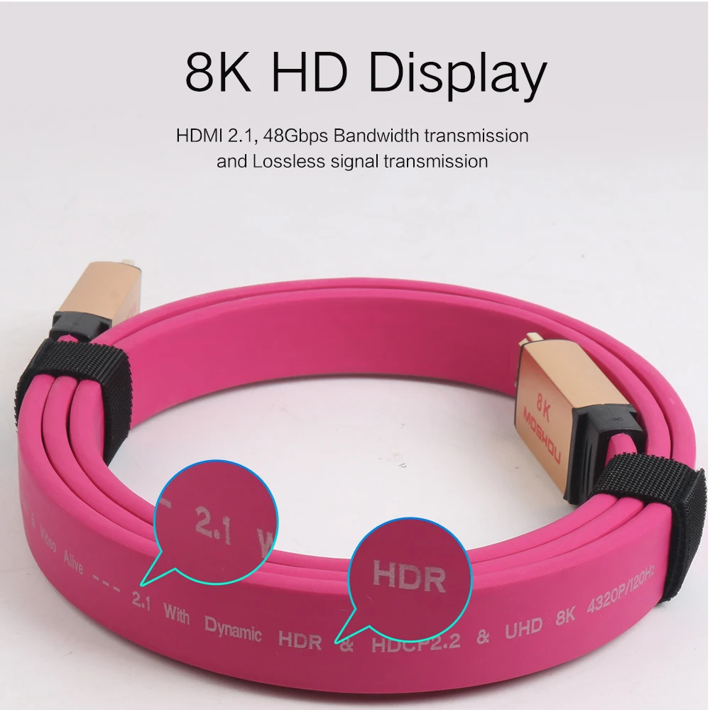 Высокопрочный HDMI совместимый 2 1 кабель Ultra HD (UHD) 8K MOSHOU 48Gbs с аудио и Ethernet HDR