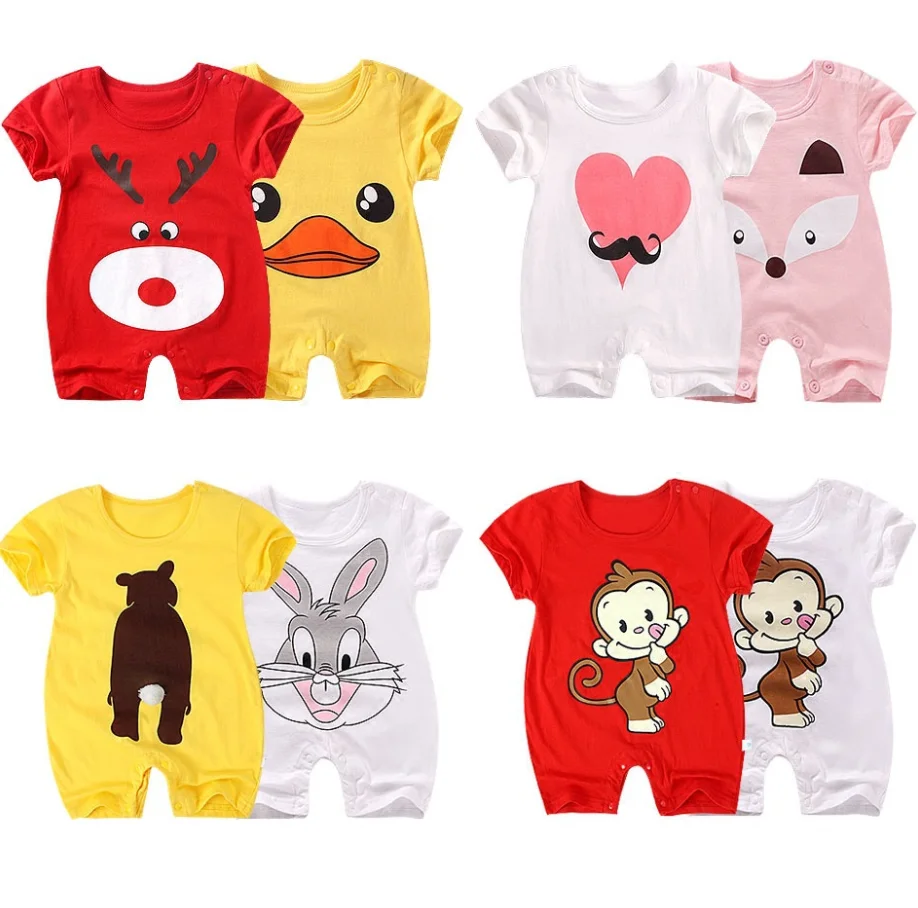 Летняя одежда для новорожденных Комбинезон маленьких мальчиков Одежда девочек