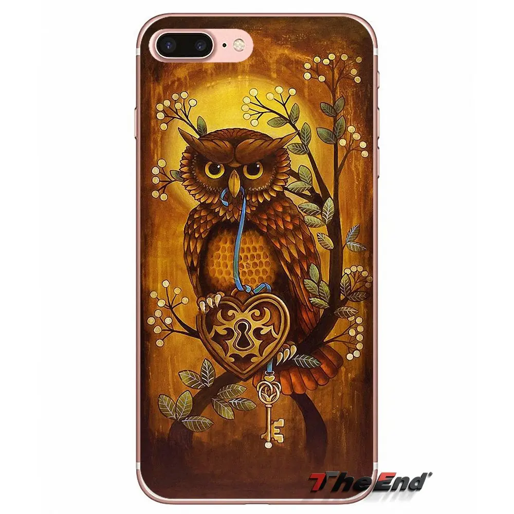 Винтажные аксессуары сова чехлы для телефонов iPhone X 4 4S 5 5S 5C SE 6 6S 7 8 Plus Samsung Galaxy J1 J3 J5