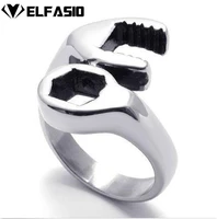 mens boys stainless steel biker ring silver mechanic wrench jewelry size 8 14