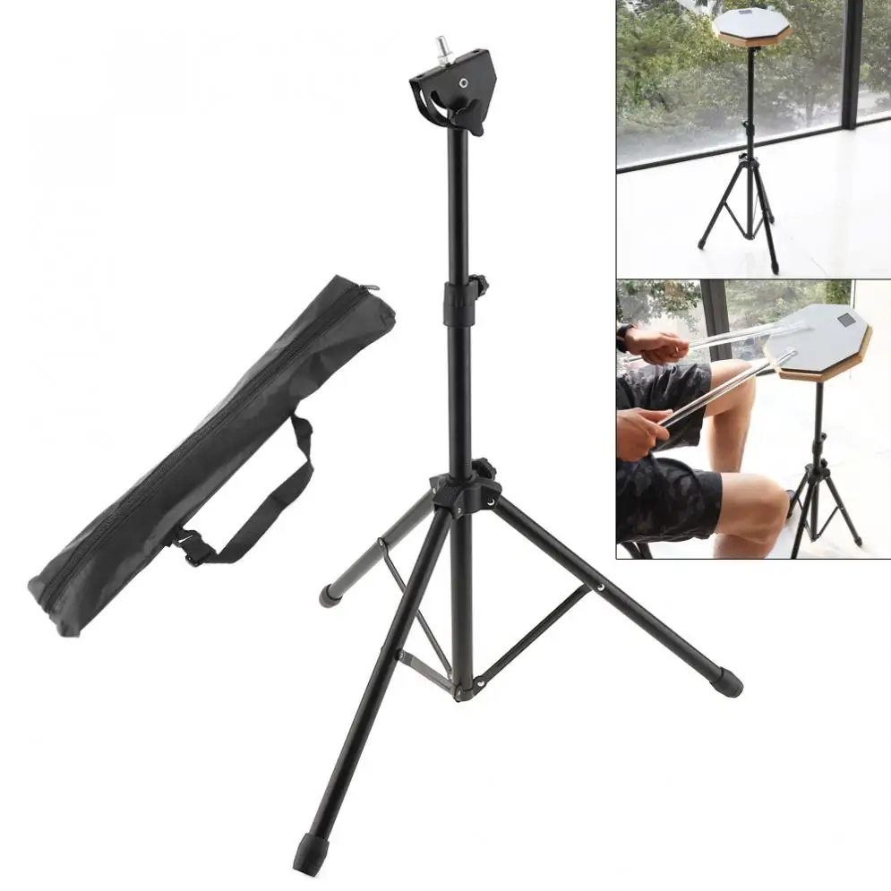 Three-legged Full Metal Aluminum Alloy Adjustment Foldable Floor Drum Stand Holder with Carry Bag for Jazz Snare Dumb Drum