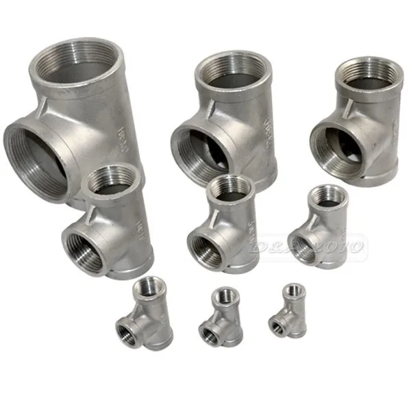 MEGAIRON 1/8 &quot 2&quot тройник 3 Way F/F фитинги для труб с резьбой из нержавеющей стали