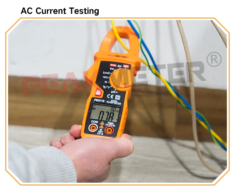 PEAKMETER PM2118 Смарт AC/DC клещи мультиметр ток напряжение сопротивление непрерывность измерения тестер с NCV