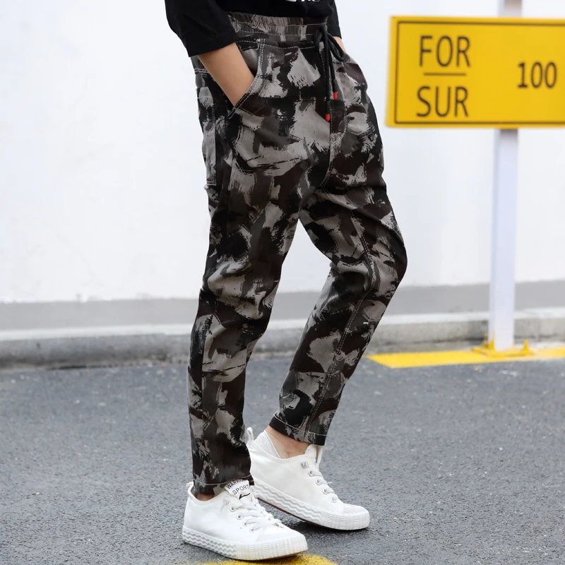 Одежда для мальчиков-подростков новые детские камуфляжные брюки штаны мальчиков