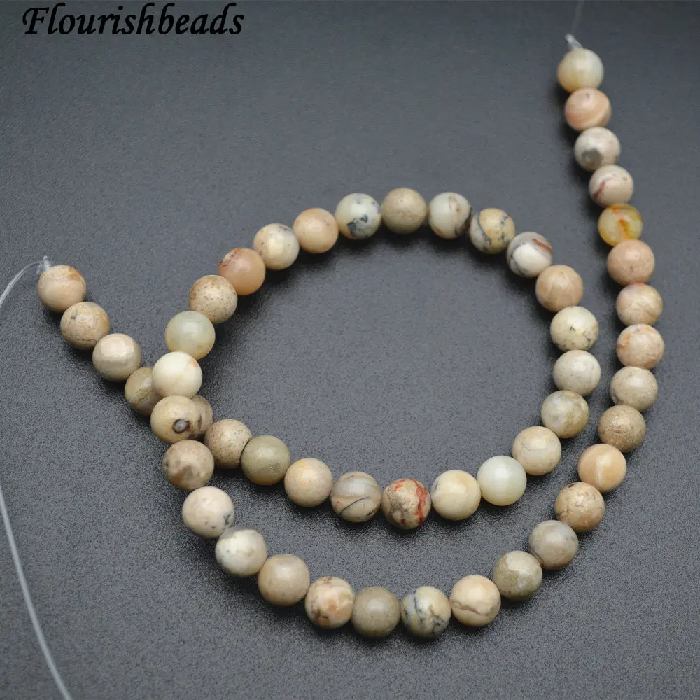 

4mm 6mm 8mm 10mm Natural Gray African Opal Stone Round Loose Beads