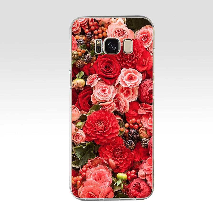 9 12 г красивый сад красные розы цветы Мягкий ТПУ силиконовый чехол для samsung Galaxy s6 s6 edge s8 s9 plus чехол - Цвет: 9