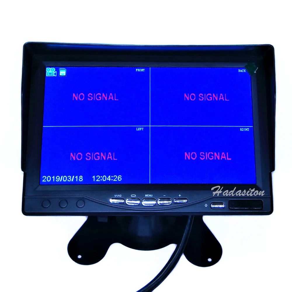 7 "IPS цифровой экран 1024*600 AHD автомобильный монитор 4 сплит видеорегистратор с 1.3MP
