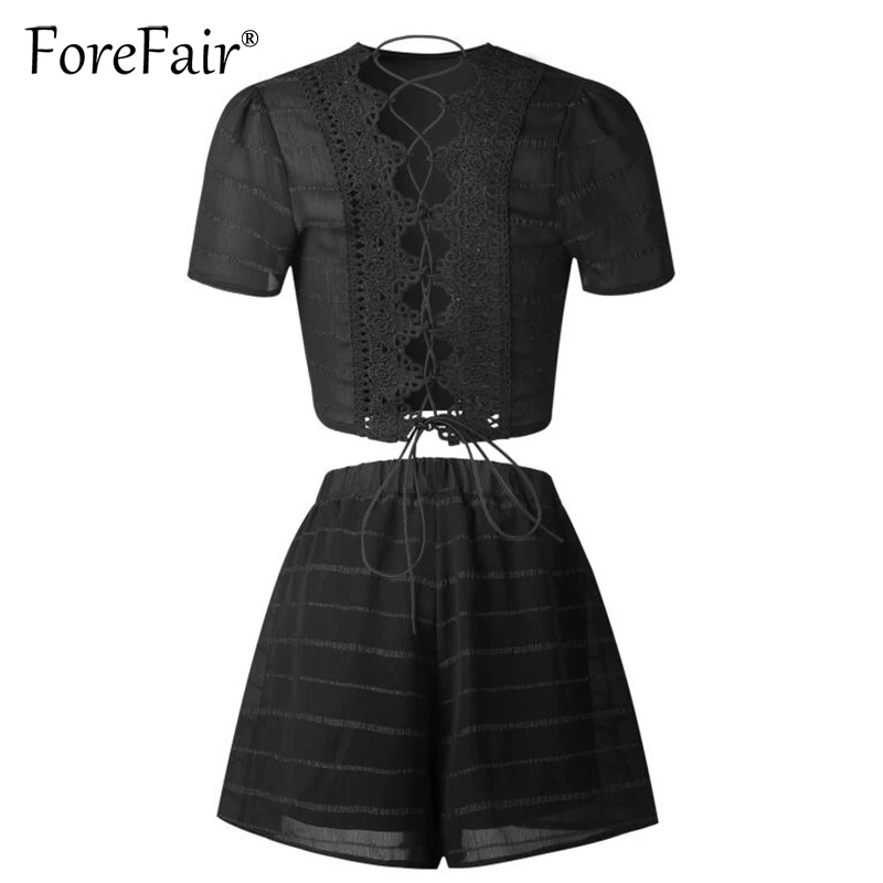 Женский короткий топ Forefair красный/черный костюм со шнуровкой сзади с коротким