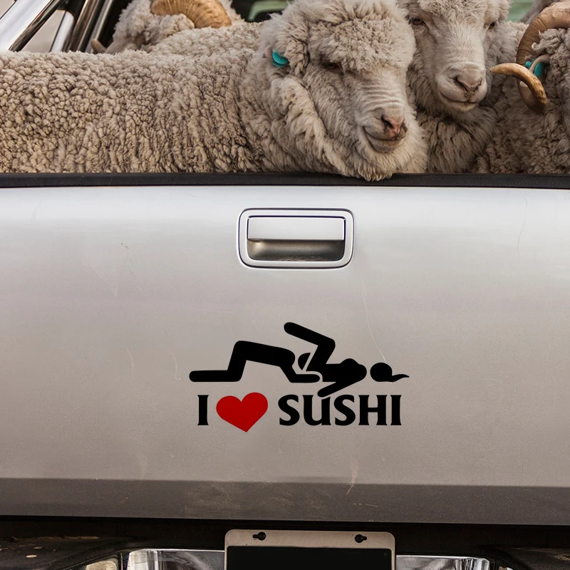 HotMeiNi 12*6 см автомобильный Стайлинг I Love Sushi Автомобильная наклейка s Window