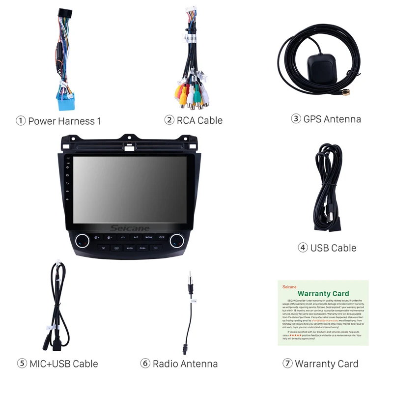 Seicane 10," Android 9,0 автомобильный мультимедийный плеер gps навигации для 2003-2007 Honda Accord 7 8-ядерный Поддержка рулевого колеса Управление