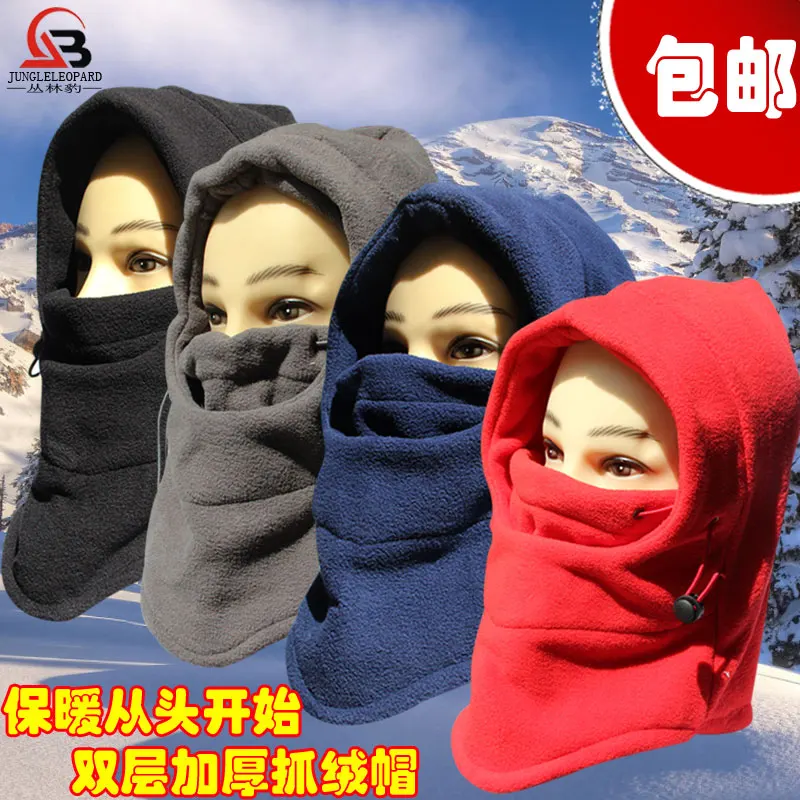 Настоящий флис джунгли Пантера открытый толстый CS маска для лица и шарф шляпа