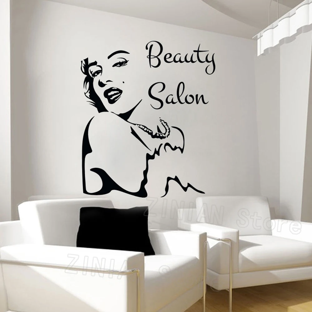 

Sexy Fashion Poster Beauty Salon Wall Stickers Girl Face Decal Vinyl Decals Girls Bedroom Art Home Wall Decor Wallpaper Z425