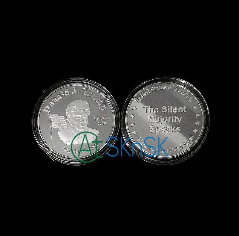 Mixed 3pcs/lot three color coins for collectors newest commemorative holder us president Donald trump sale | Дом и сад