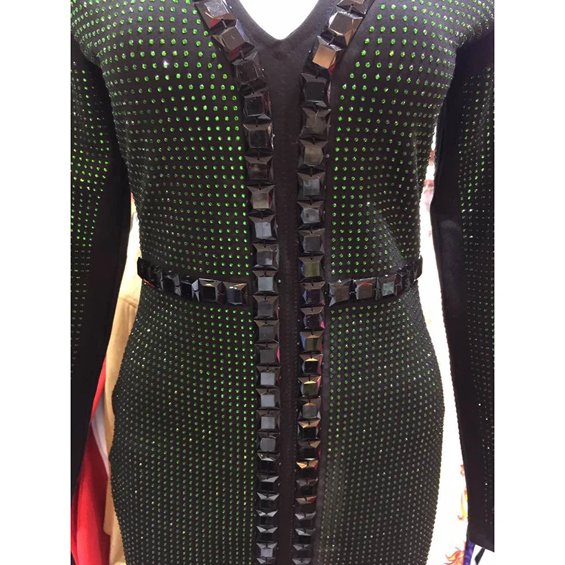 Женское облегающее платье с длинным рукавом подиумное дизайнерское украшением