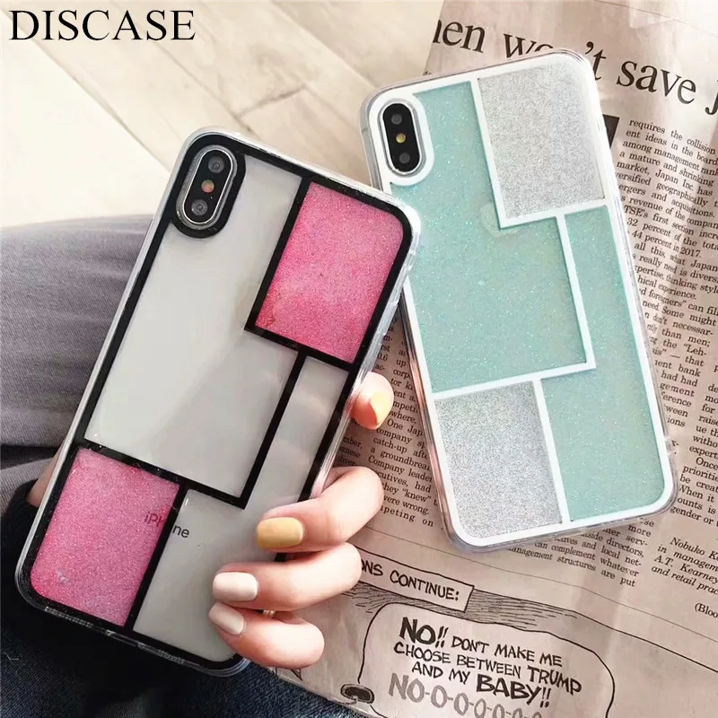 DISCASE Роскошные Ejiao блеск чехлы для iphone XS MAX XR X 6 6s 87 ПЛЮС Простой Прозрачная Конфета