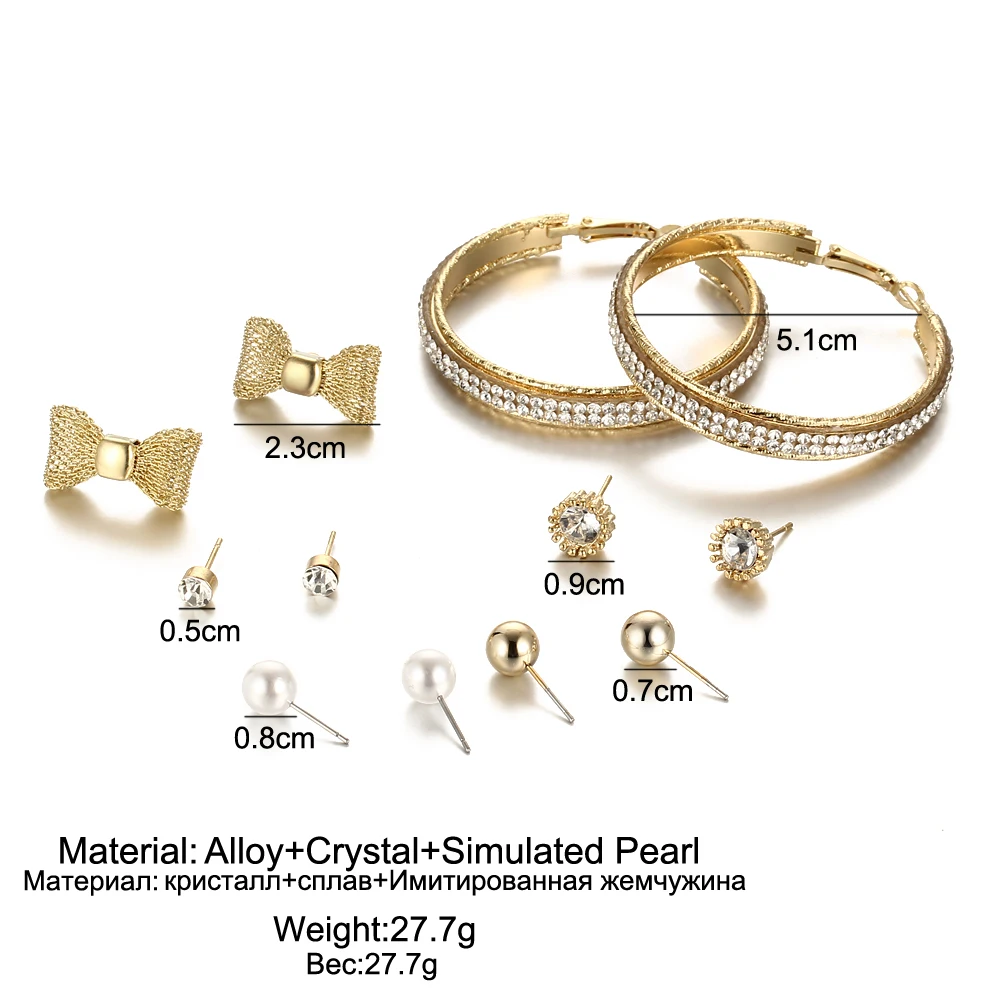 Женские серьги гвоздики с жемчугом 6 Пары/компл.|colorful stud earings|stud earringsstud earrings for women |