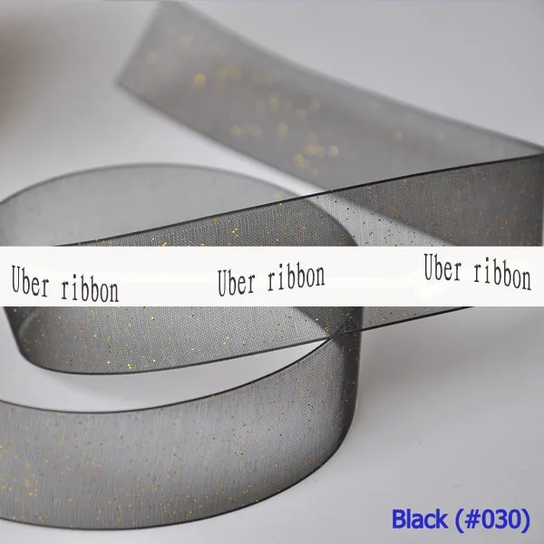 [IuBuFiGo] 1-1/4 &quot(32 мм) Золотая металлизированная лента из органзы с принтом для
