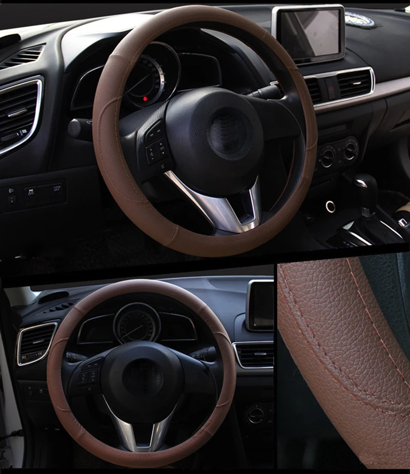HuiER высокие кожаные чехлы на руль 4 цвета модные Универсальные для 37-38 см